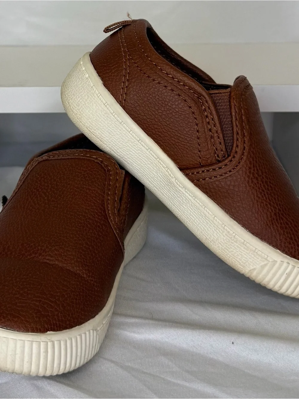 Carter's Toddler Brown Slip-On Loafers with Cream Sole